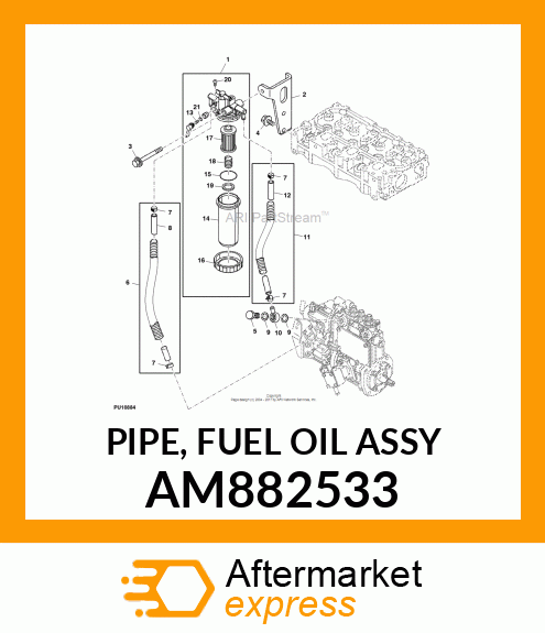 PIPE, FUEL OIL ASSY AM882533