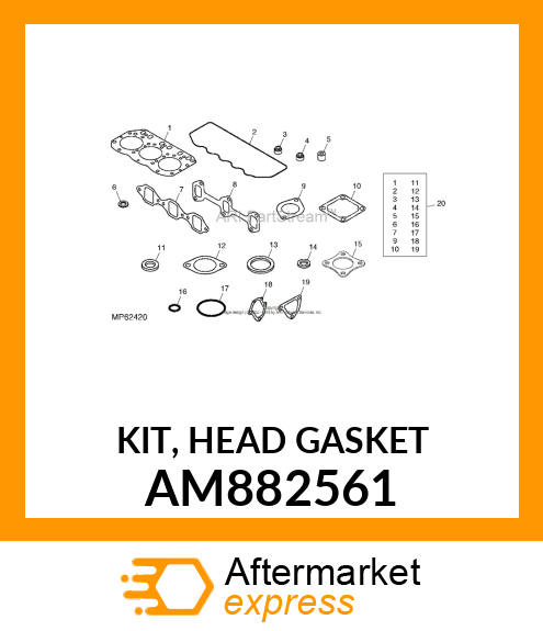 KIT, HEAD GASKET AM882561