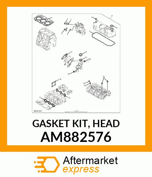 GASKET KIT, HEAD AM882576