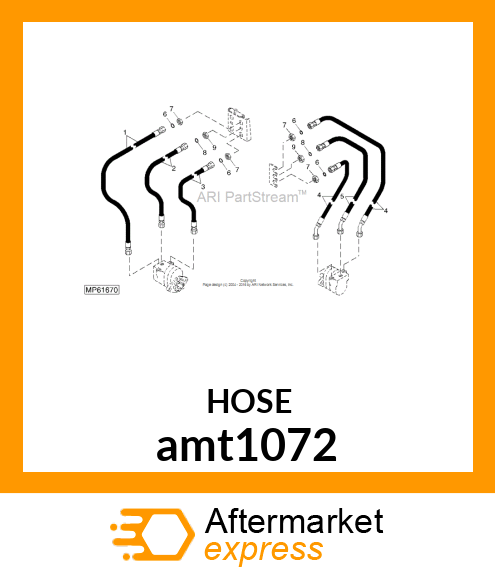 HOSE, HYDRAULIC (REEL MOTOR) amt1072