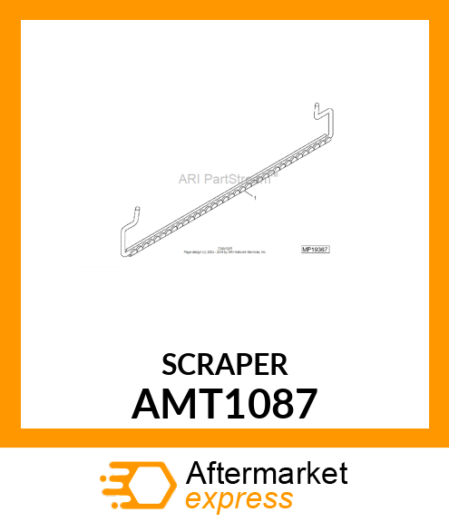 SCRAPER, WELDED FRONT GROOVE ROLLER AMT1087