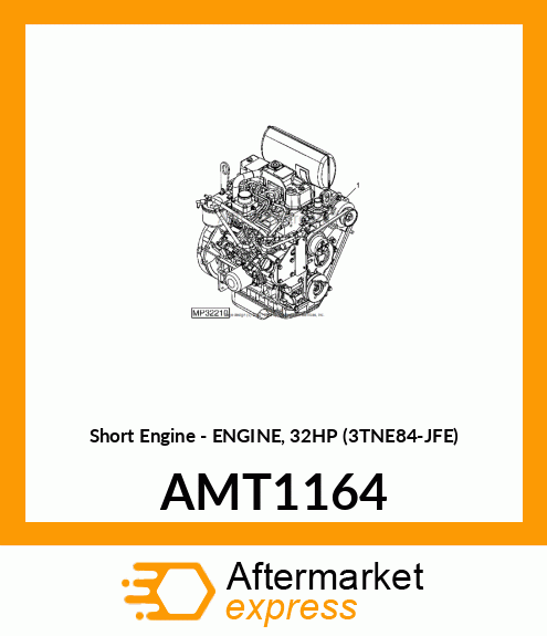 Short Engine - ENGINE, 32HP (3TNE84-JFE) AMT1164