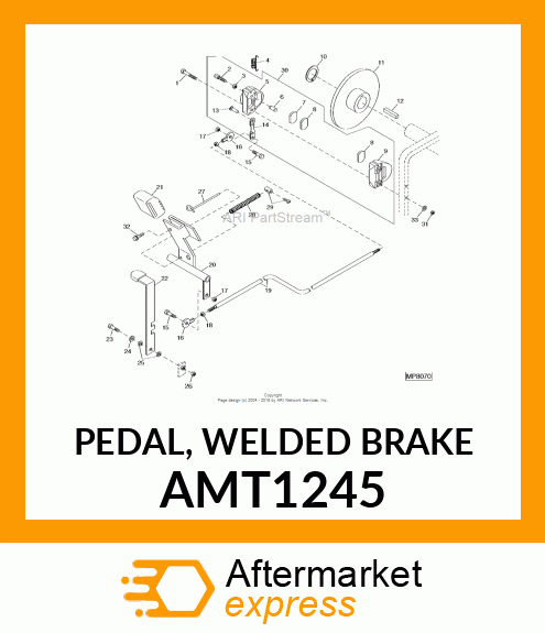 PEDAL, WELDED BRAKE AMT1245