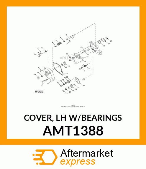 COVER, LH W/BEARINGS AMT1388