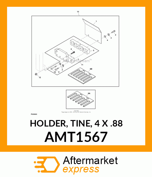 HOLDER, TINE, 4 X .88 AMT1567