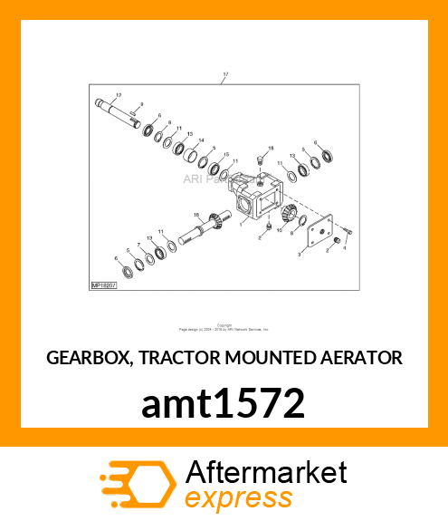 GEARBOX, TRACTOR MOUNTED AERATOR amt1572