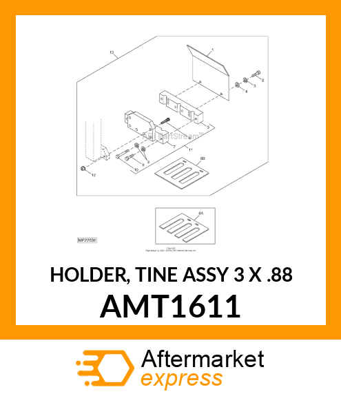 HOLDER, TINE ASSY 3 X .88 AMT1611