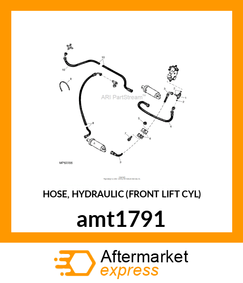 HOSE, HYDRAULIC (FRONT LIFT CYL) amt1791