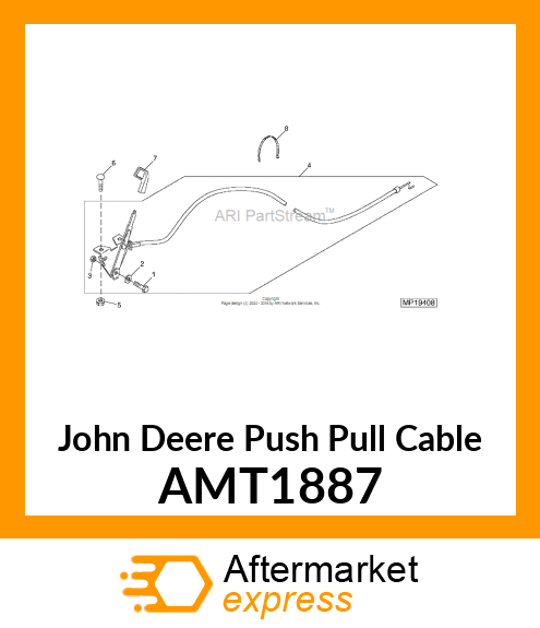 PUSH PULL CABLE, CONTROL, THROTTLE AMT1887