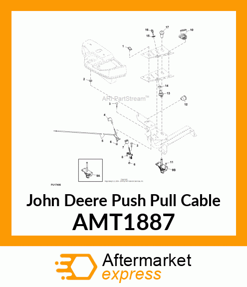 PUSH PULL CABLE, CONTROL, THROTTLE AMT1887