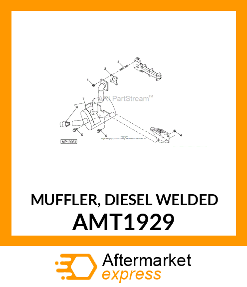 MUFFLER, DIESEL WELDED AMT1929