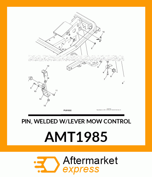 PIN, WELDED W/LEVER MOW CONTROL AMT1985