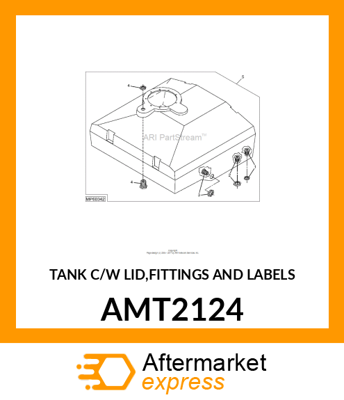 TANK C/W LID,FITTINGS AND LABELS AMT2124