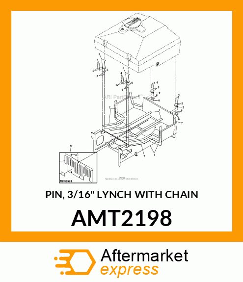 PIN, 3/16" LYNCH WITH CHAIN AMT2198