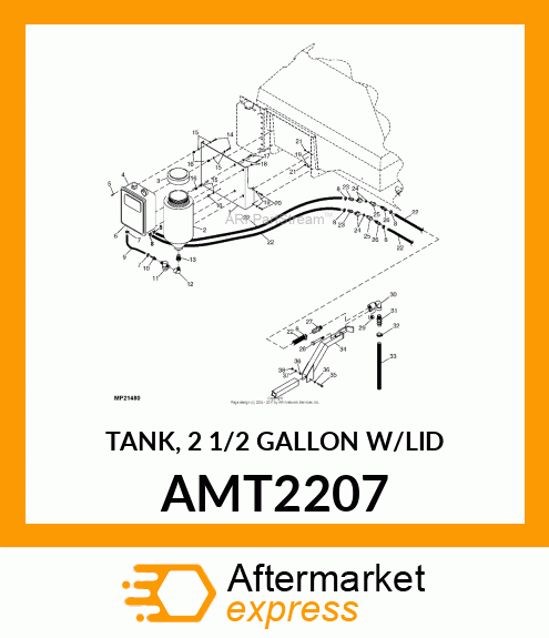 TANK, 2 1/2 GALLON W/LID AMT2207