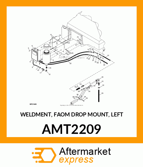 WELDMENT, FAOM DROP MOUNT, LEFT AMT2209