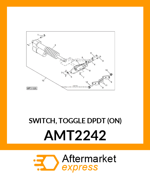 SWITCH, TOGGLE DPDT (ON) AMT2242