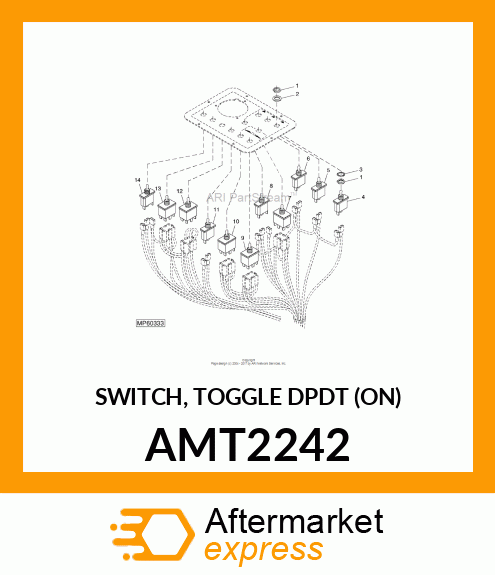 SWITCH, TOGGLE DPDT (ON) AMT2242