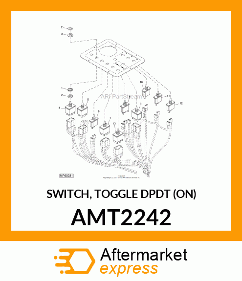 SWITCH, TOGGLE DPDT (ON) AMT2242