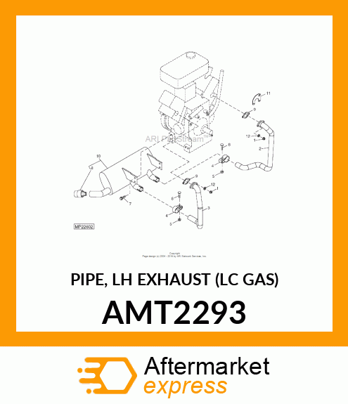 PIPE, LH EXHAUST (LC GAS) AMT2293