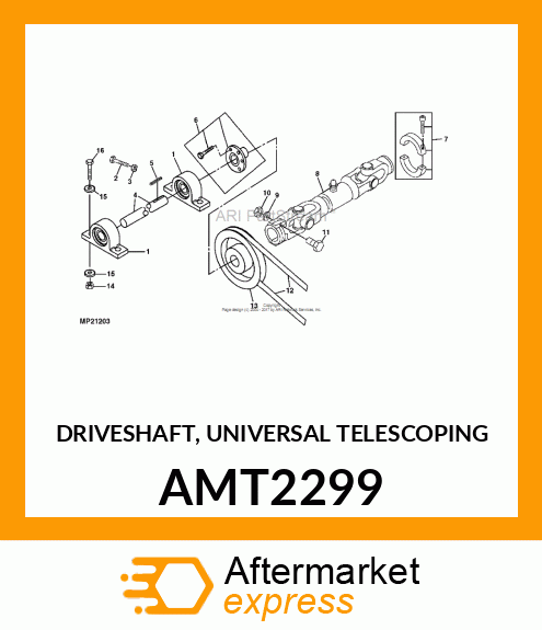 DRIVESHAFT, UNIVERSAL TELESCOPING AMT2299