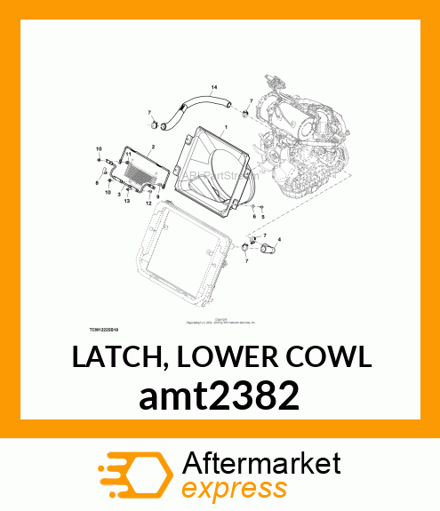 LATCH, LOWER COWL amt2382