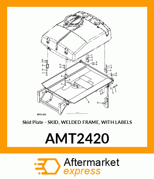 Skid Plate - SKID, WELDED FRAME, WITH LABELS AMT2420