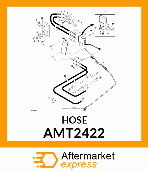 HOSE, HYDRAULIC (3 WHEEL DRIVE) AMT2422