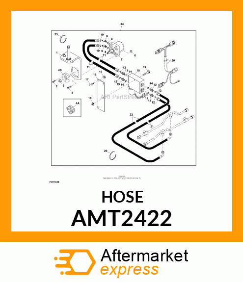 HOSE, HYDRAULIC (3 WHEEL DRIVE) AMT2422