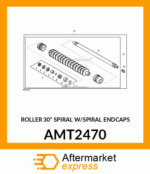 ROLLER 30" SPIRAL W/SPIRAL ENDCAPS AMT2470