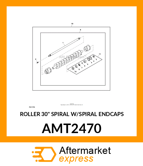 ROLLER 30" SPIRAL W/SPIRAL ENDCAPS AMT2470