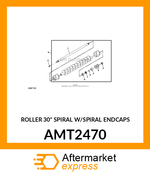 ROLLER 30" SPIRAL W/SPIRAL ENDCAPS AMT2470