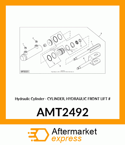 Hydraulic Cylinder - CYLINDER, HYDRAULIC FRONT LIFT # AMT2492