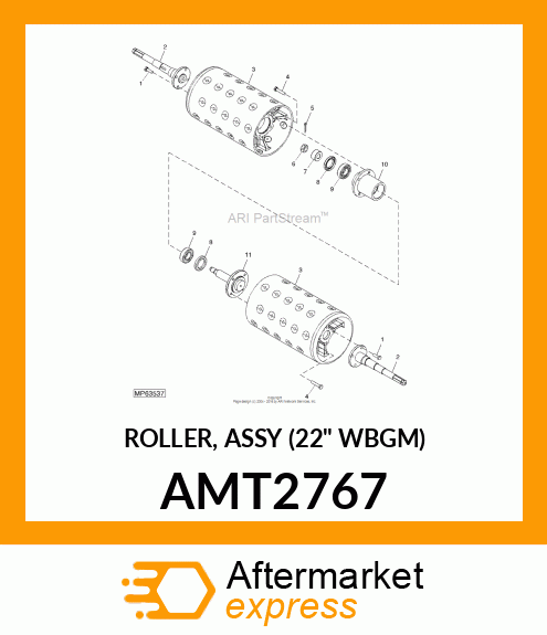 ROLLER, ASSY (22" WBGM) AMT2767