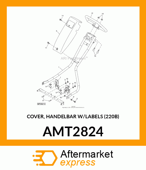 COVER, HANDELBAR W/LABELS (220B) AMT2824