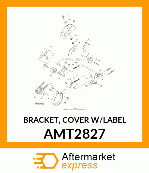 BRACKET, COVER W/LABEL AMT2827