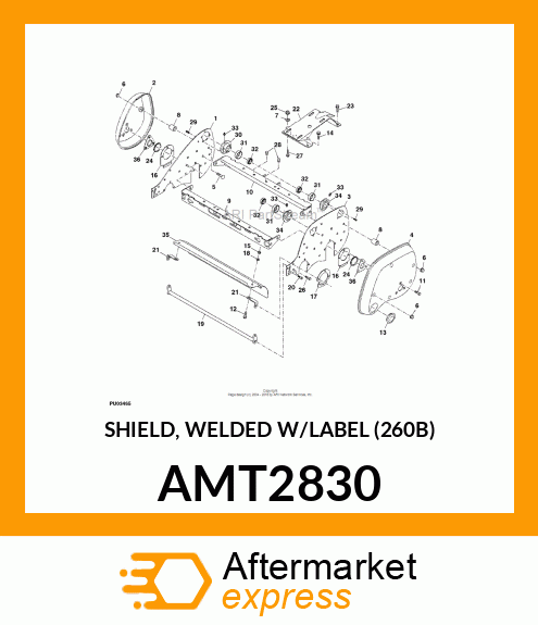 SHIELD, WELDED W/LABEL (260B) AMT2830