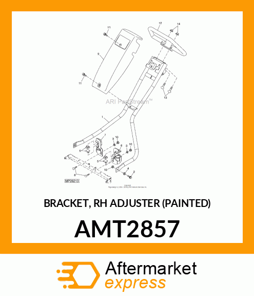 BRACKET, RH ADJUSTER (PAINTED) AMT2857