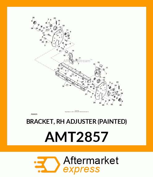 BRACKET, RH ADJUSTER (PAINTED) AMT2857