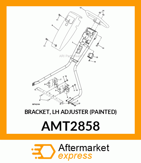 BRACKET, LH ADJUSTER (PAINTED) AMT2858