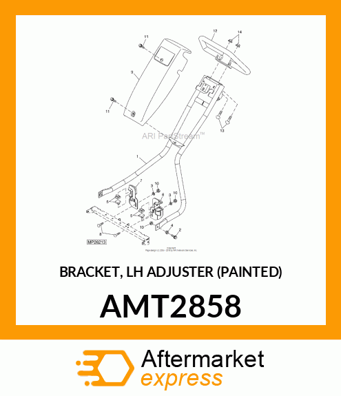 BRACKET, LH ADJUSTER (PAINTED) AMT2858