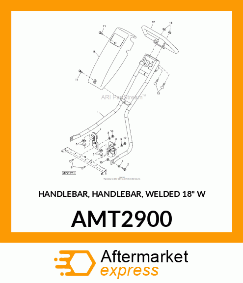 HANDLEBAR, HANDLEBAR, WELDED 18" W AMT2900