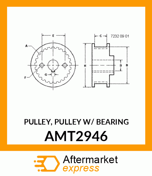 PULLEY (SYNCHRONOUS, W/ BEARING) AMT2946