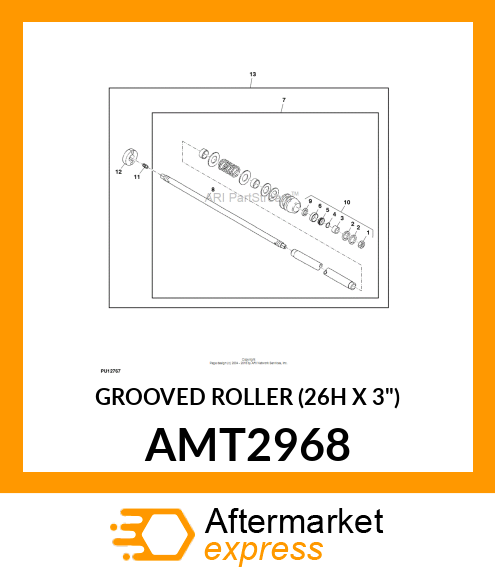 GROOVED ROLLER (26H X 3") AMT2968