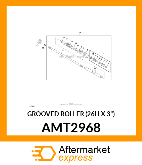 GROOVED ROLLER (26H X 3") AMT2968