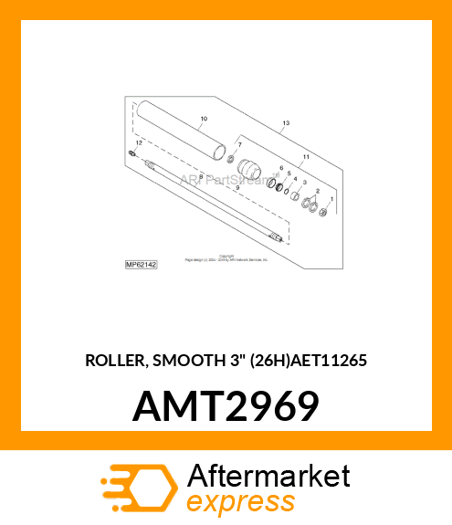 ROLLER, SMOOTH 3" (26H)AET11265 AMT2969