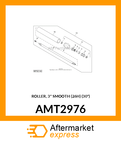 ROLLER, 3" SMOOTH (26H) (30") AMT2976