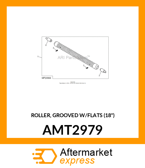 ROLLER, GROOVED W/FLATS (18") AMT2979