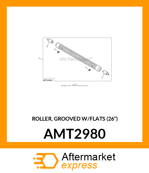 ROLLER, GROOVED W/FLATS (26") AMT2980