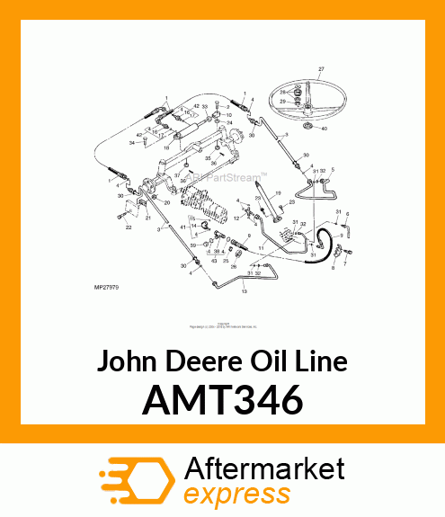 LINE, OIL STEERING (FRAME) AMT346